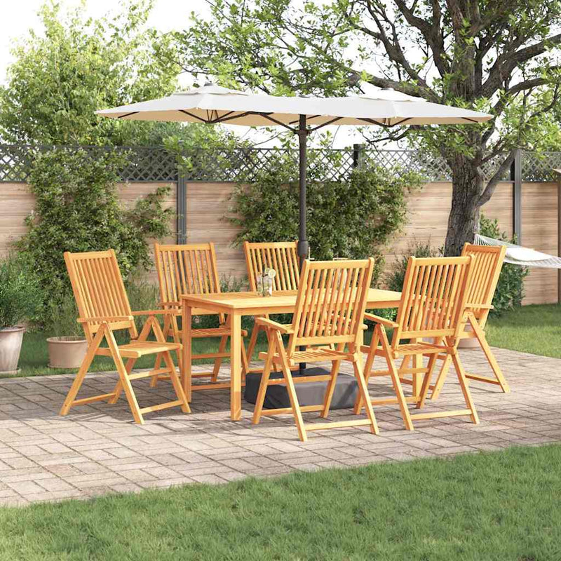 vidaXL Garden Dining Set Folding 7 pcs Brown Solid acacia wood