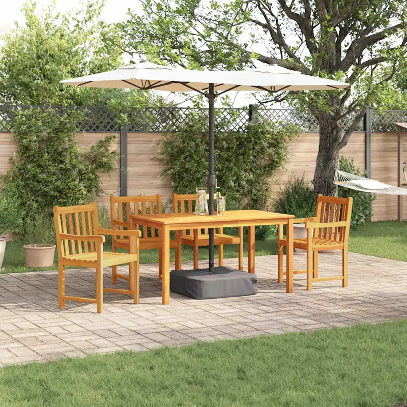 Garden Dining Set 5 pcs Brown Solid Acacia Wood