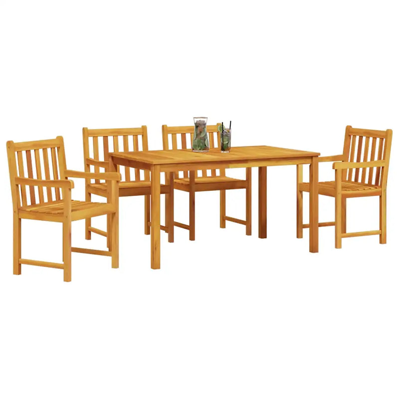 Garden Dining Set 5 pcs Brown Solid Acacia Wood