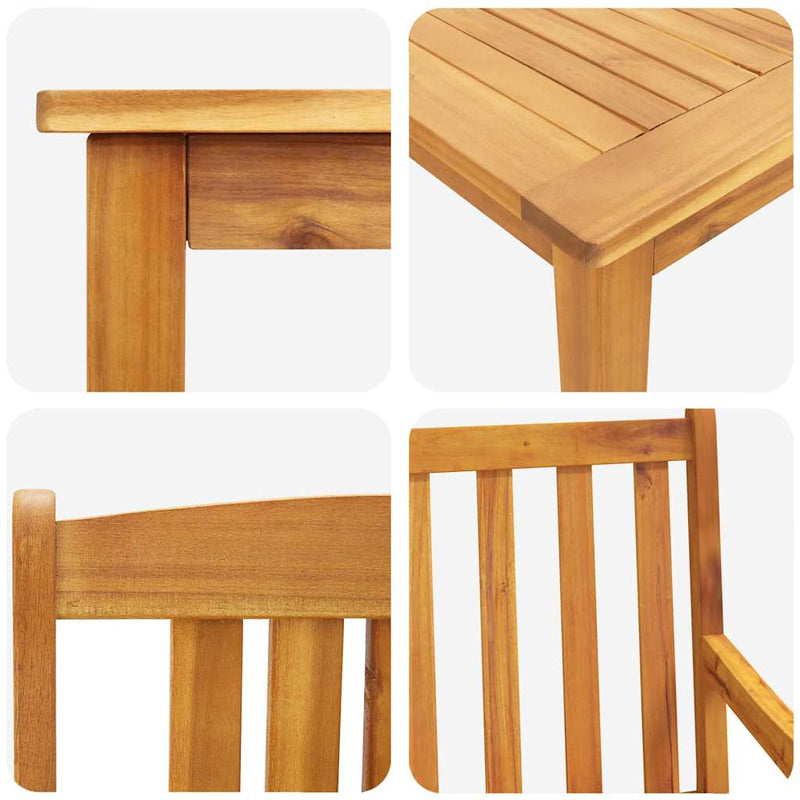 vidaXL Garden Dining Set 7 pcs Brown Solid acacia wood