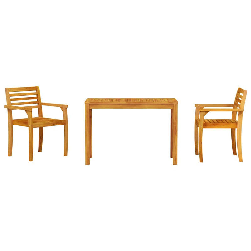 vidaXL Garden Dining Set 3 pcs Brown Solid Acacia Wood