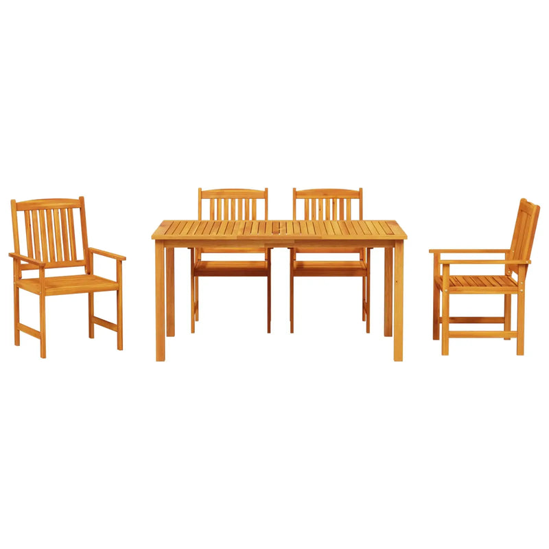 Garden Dining Set 5 pcs Brown Solid Acacia Wood