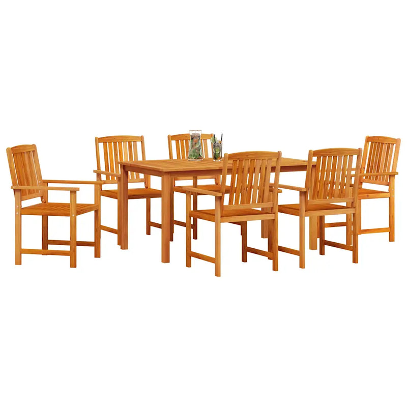 Garden Dining Set 7 pcs Brown Solid Acacia Wood