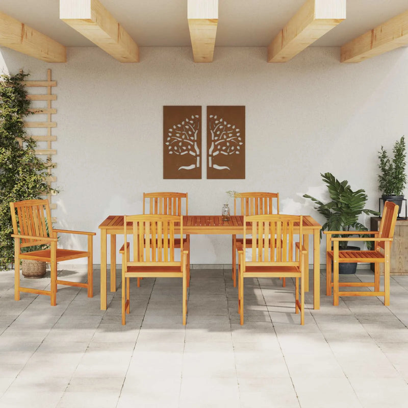 Garden Dining Set 7 pcs Brown Solid Acacia Wood