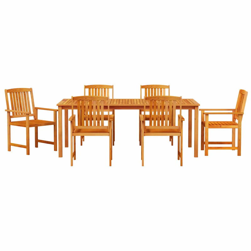 Garden Dining Set 7 pcs Brown Solid Acacia Wood