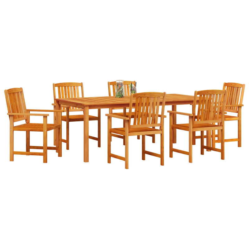 Garden Dining Set 7 pcs Brown Solid Acacia Wood