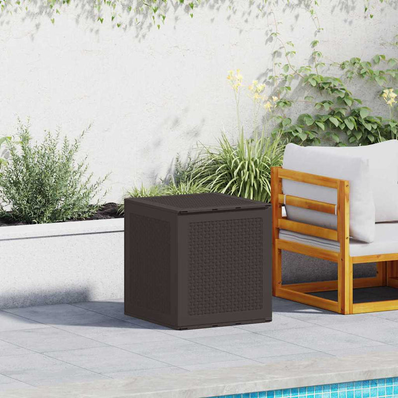 vidaXL Storage Box with Storage Brown 55 x 53 x 57 cm Polypropylene