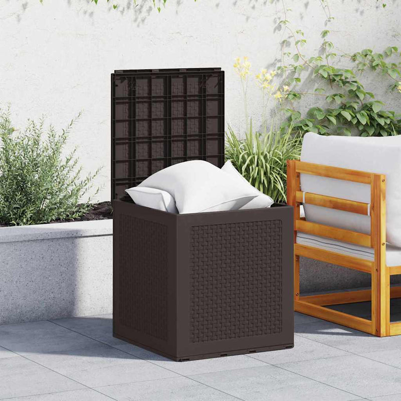vidaXL Storage Box with Storage Brown 55 x 53 x 57 cm Polypropylene