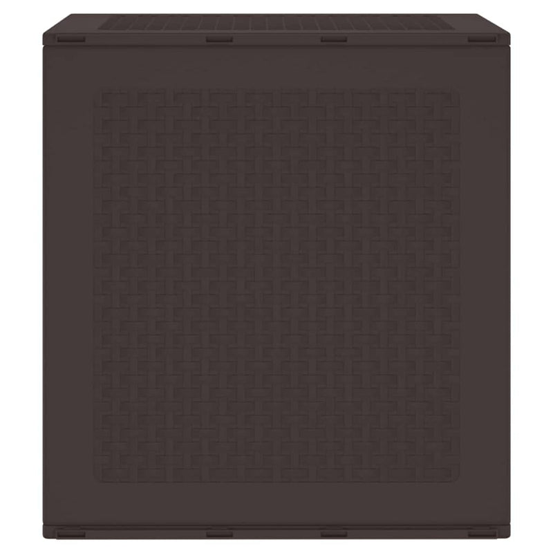 vidaXL Garden Storage Box Brown 55 x 53 x 57 cm Polypropylene
