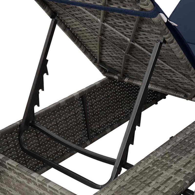vidaXL Double Sun Lounger with Roof Grey 205 x 129 x 200 cm PE rattan