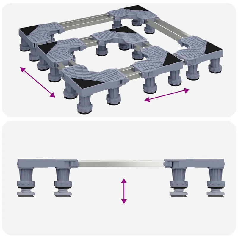 Washing Machine Base Grey 67 x 67 x 12 cm Stainless Steel