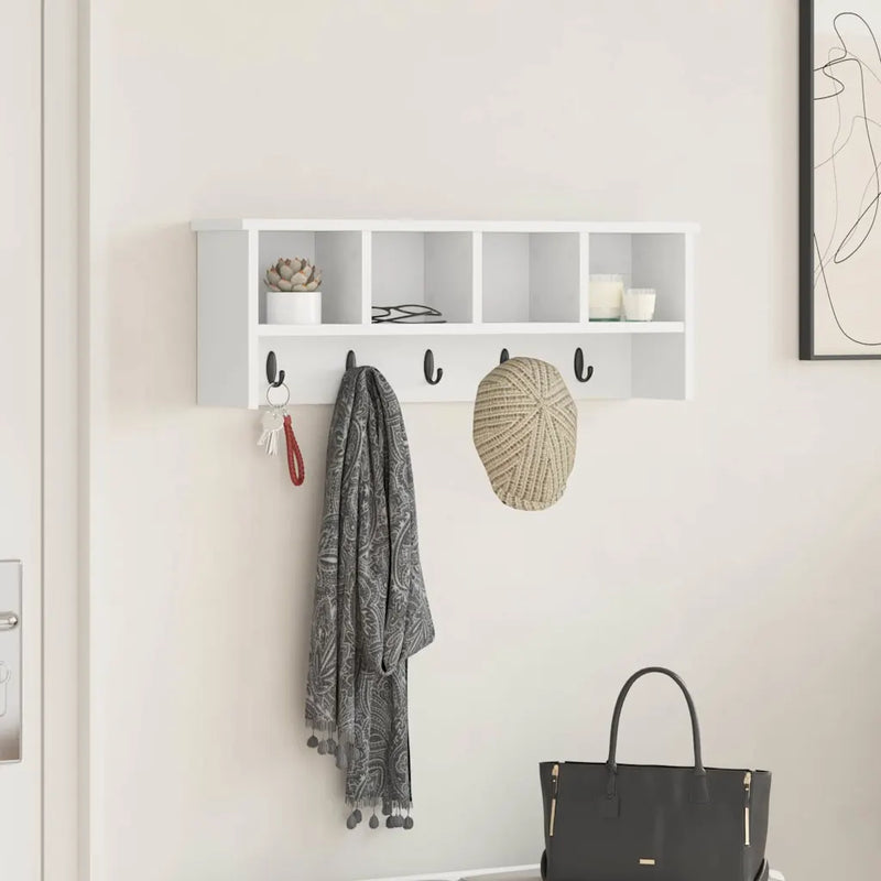 Wall-Mounted Coat Rack White 75 x 16 x 26 cm Engineered wood