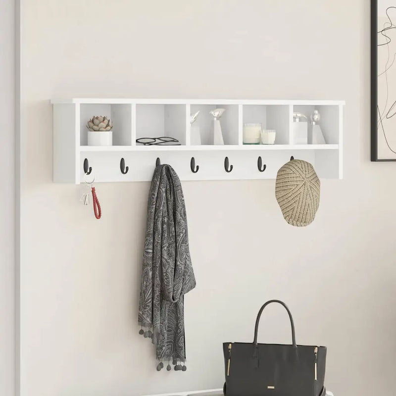 Wall-Mounted Coat Rack White 100 x 16 x 26 cm Engineered wood