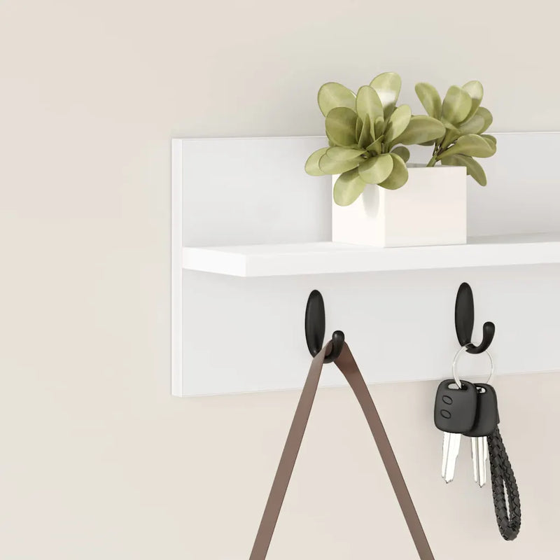 Wall-Mounted Coat Rack White 60 x 10,5 x 18 cm Engineered wood