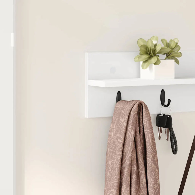 Wall-Mounted Coat Rack White 80 x 10,5 x 18 cm Engineered wood