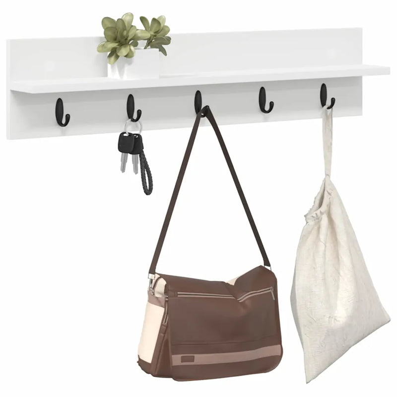 Wall-Mounted Coat Rack White 80 x 10,5 x 18 cm Engineered wood