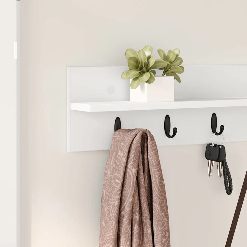 Wall-Mounted Coat Rack White 100 x 10,5 x 18 cm Engineered wood