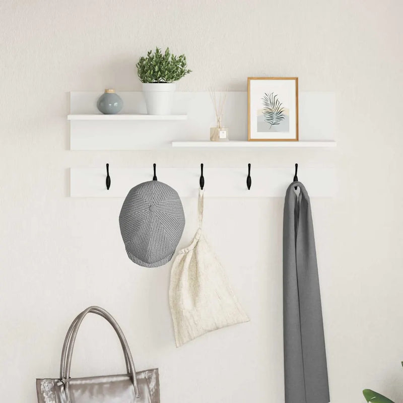 Wall-Mounted Coat Rack White 90 x 15 x 36 cm Engineered wood