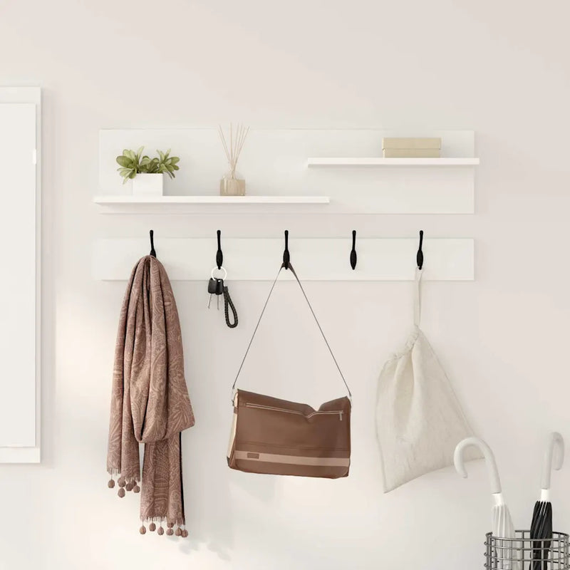 Wall-Mounted Coat Rack White 90 x 15 x 36 cm Engineered wood