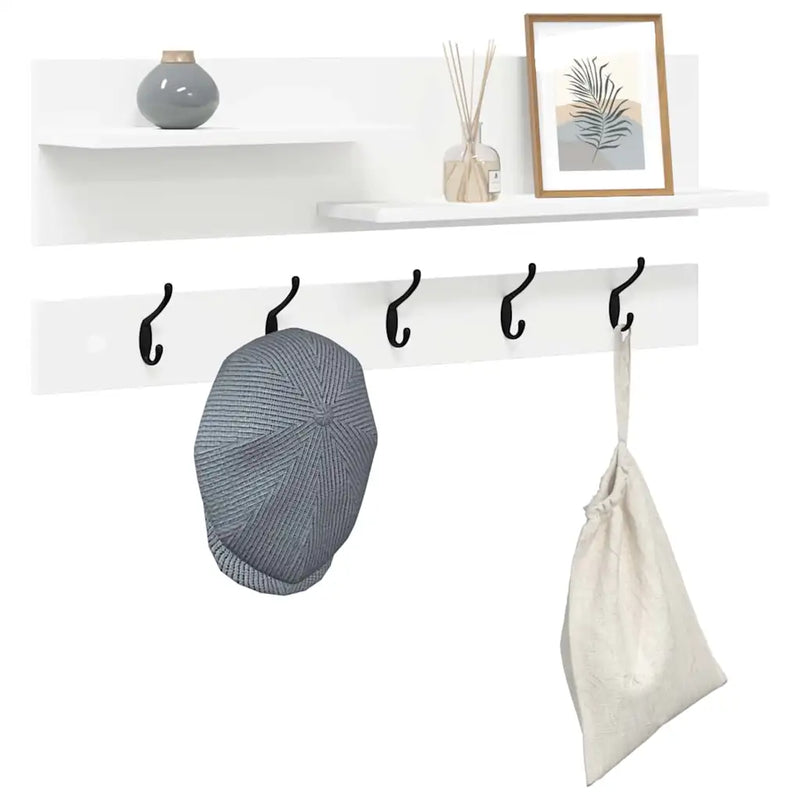 Wall-Mounted Coat Rack White 90 x 15 x 36 cm Engineered wood