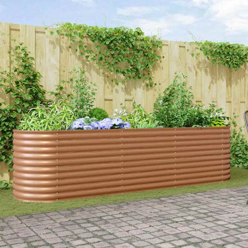 vidaXL Garden Raised Bed Brown 320 x 80 x 81 cm Steel