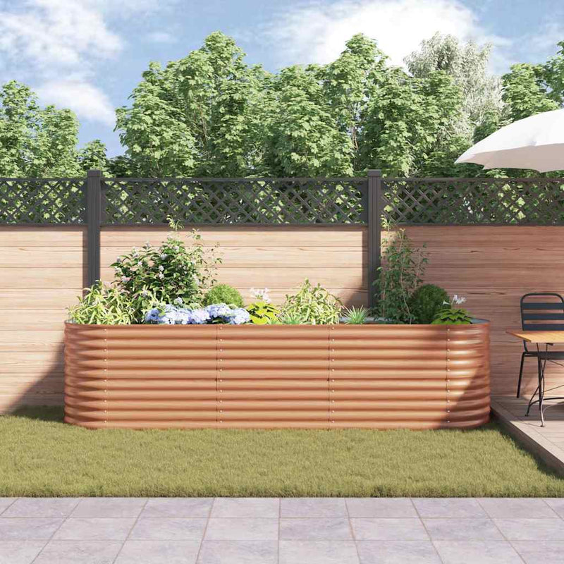 vidaXL Garden Raised Bed Brown 320 x 80 x 81 cm Steel