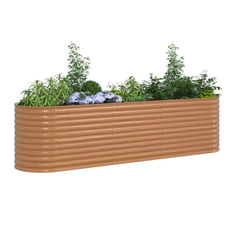 vidaXL Garden Raised Bed Brown 320 x 80 x 81 cm Steel
