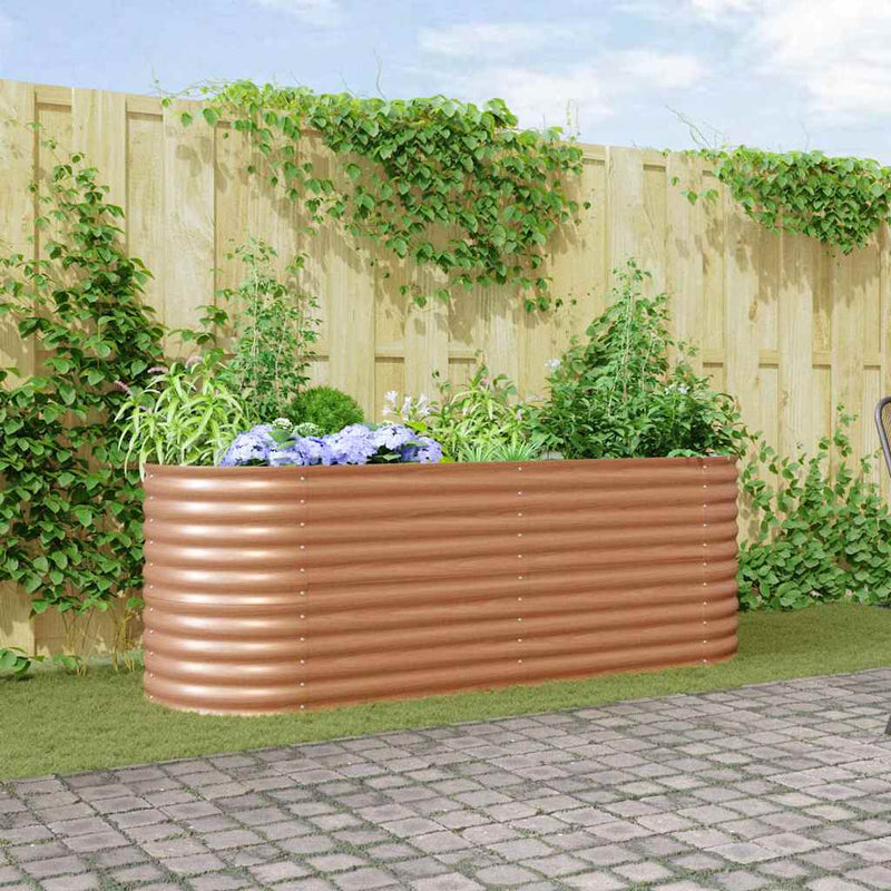 vidaXL Garden Raised Bed Brown 240 x 80 x 81 cm Steel