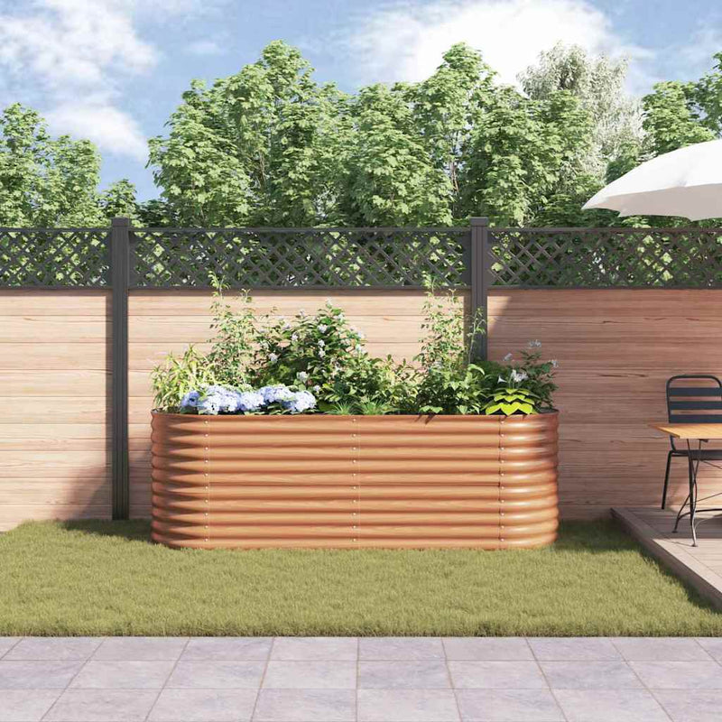 vidaXL Garden Raised Bed Brown 240 x 80 x 81 cm Steel