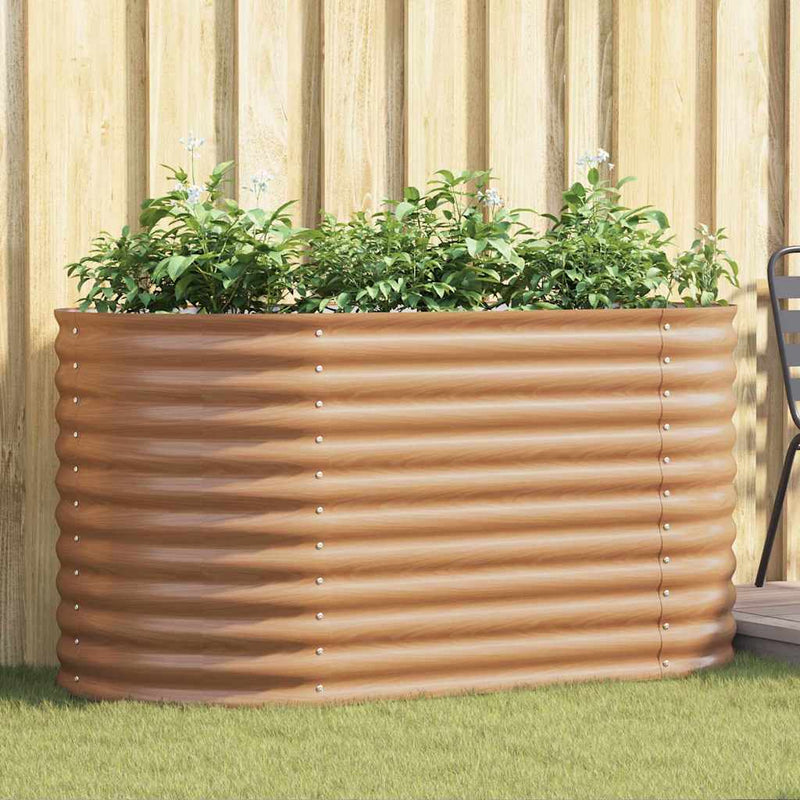 vidaXL Garden Raised Bed Brown 160 x 80 x 81 cm Steel