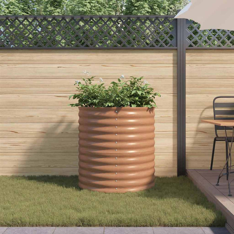 vidaXL Garden Raised Bed Brown 80 x 80 x 81 cm Steel