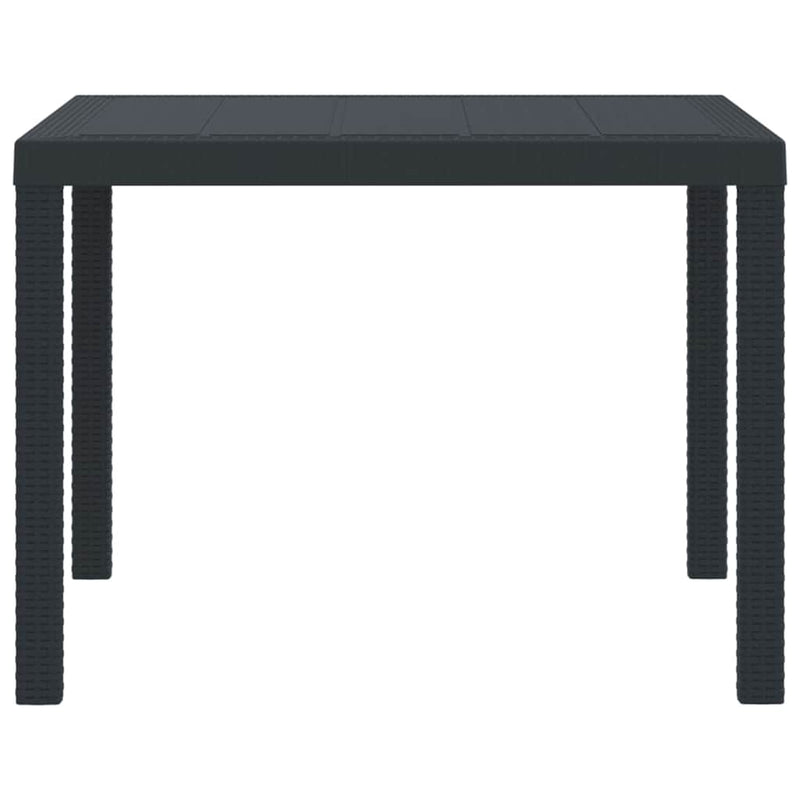 vidaXL Garden Dining Table Anthracite 100 x 100 x 73 cm Poly Rattan