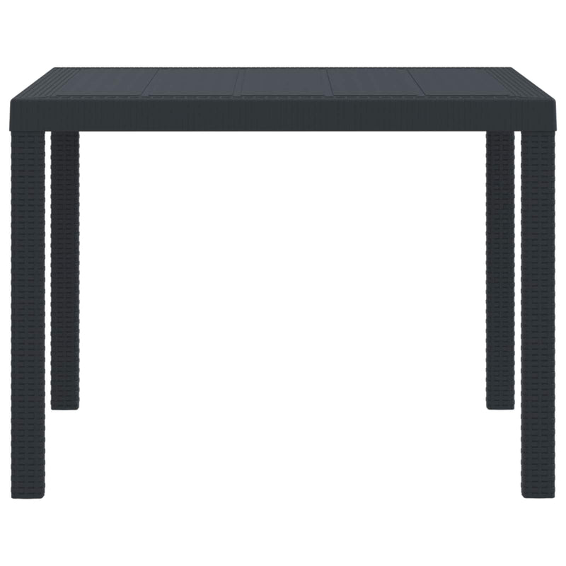 vidaXL Garden Dining Table Anthracite 100 x 100 x 73 cm Poly Rattan