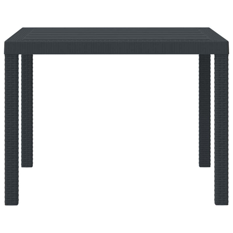 vidaXL Garden Dining Table Anthracite 100 x 100 x 73 cm Poly Rattan