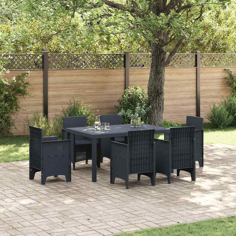 vidaXL Garden Dining Table Anthracite 150 x 100 x 73 cm Poly Rattan