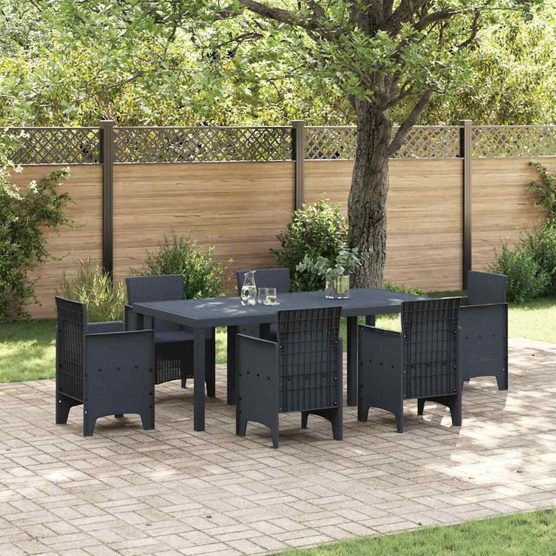 vidaXL Garden Dining Table Anthracite 200 x 100 x 73 cm Poly Rattan