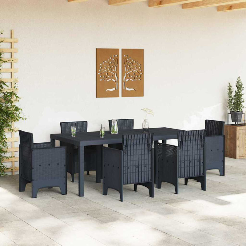 vidaXL Garden Dining Table Anthracite 200 x 100 x 73 cm Poly Rattan