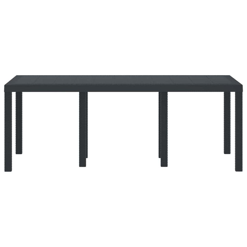 vidaXL Garden Dining Table Anthracite 200 x 100 x 73 cm Poly Rattan