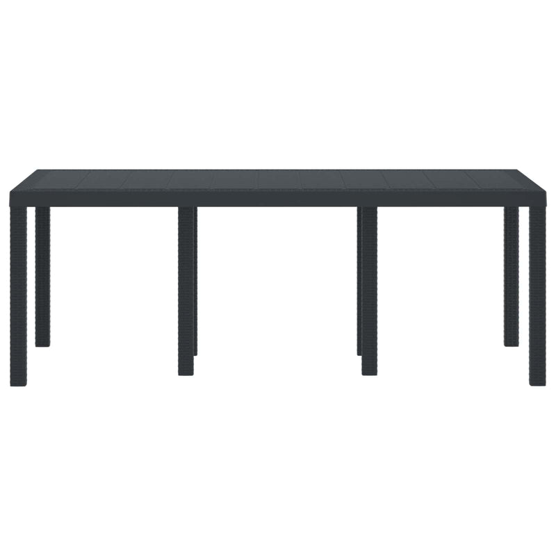 vidaXL Garden Dining Table Anthracite 200 x 100 x 73 cm Poly Rattan
