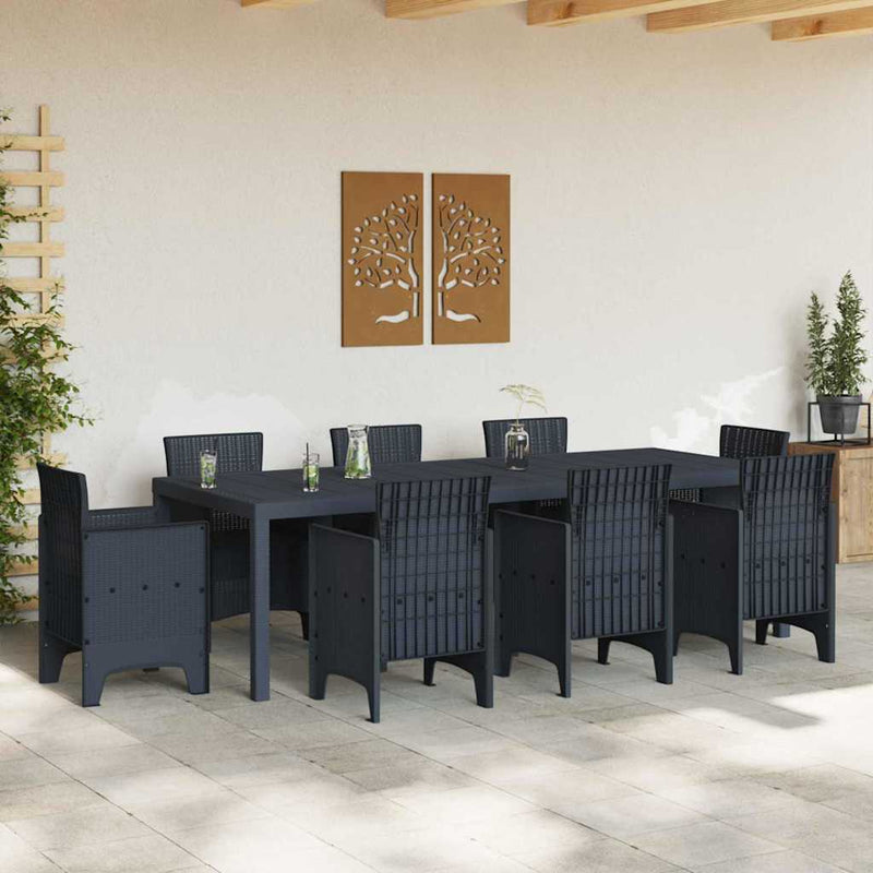 vidaXL Garden Table Anthracite 250 x 100 x 73 cm Poly Rattan