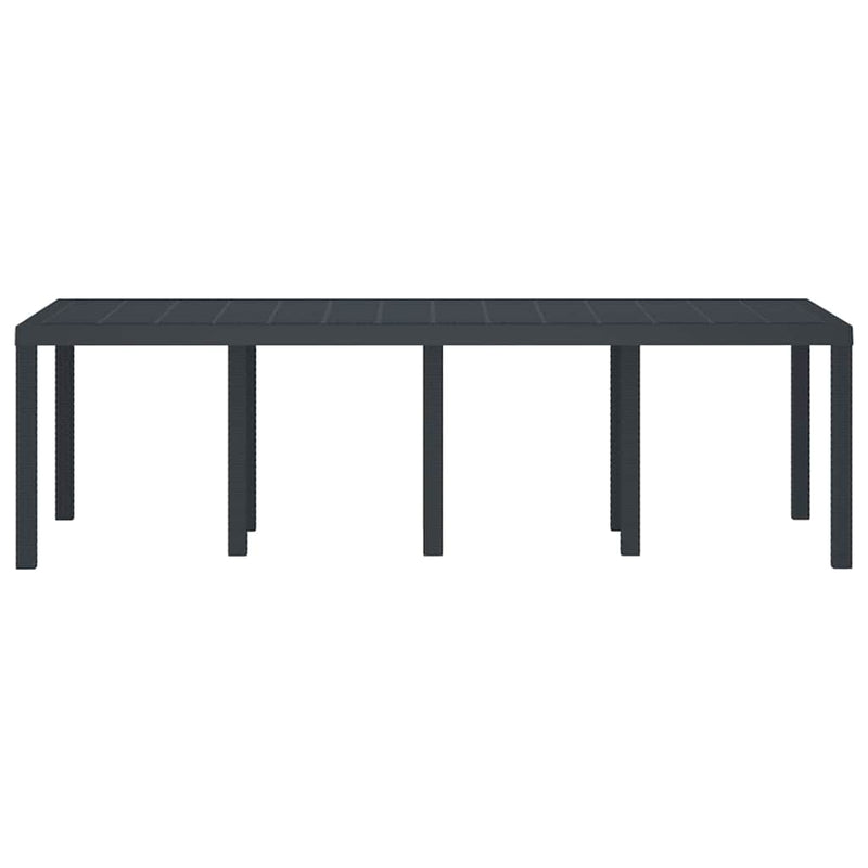 vidaXL Garden Table Anthracite 250 x 100 x 73 cm Poly Rattan