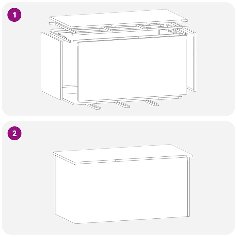 vidaXL Outdoor Storage Box Black 100 x 50,5 x 50 cm Steel