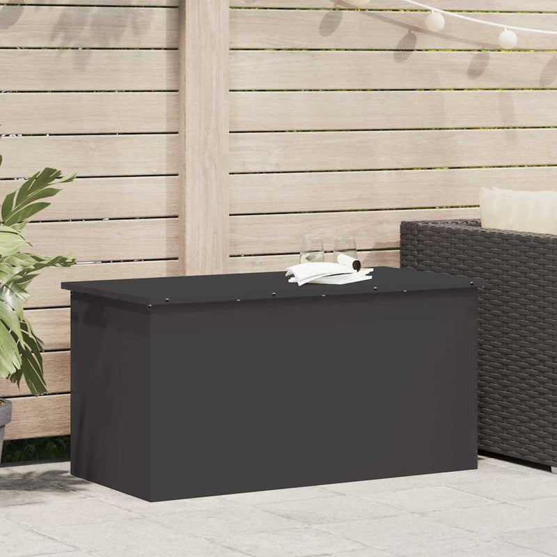vidaXL Outdoor Storage Box Black 100 x 50.5 x 50 cm Cold-rolled steel