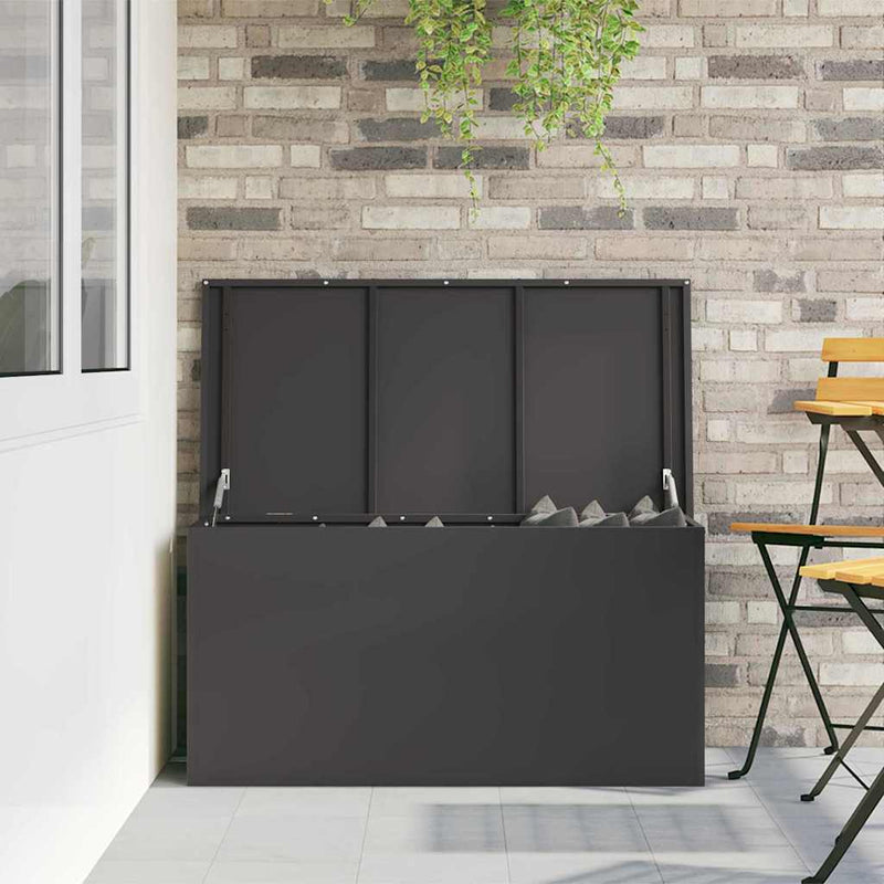vidaXL Outdoor Storage Box Black 100 x 50,5 x 50 cm Steel