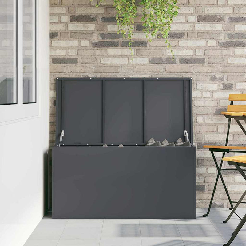 vidaXL Outdoor Storage Box Anthracite 100 x 50,5 x 50 cm Steel