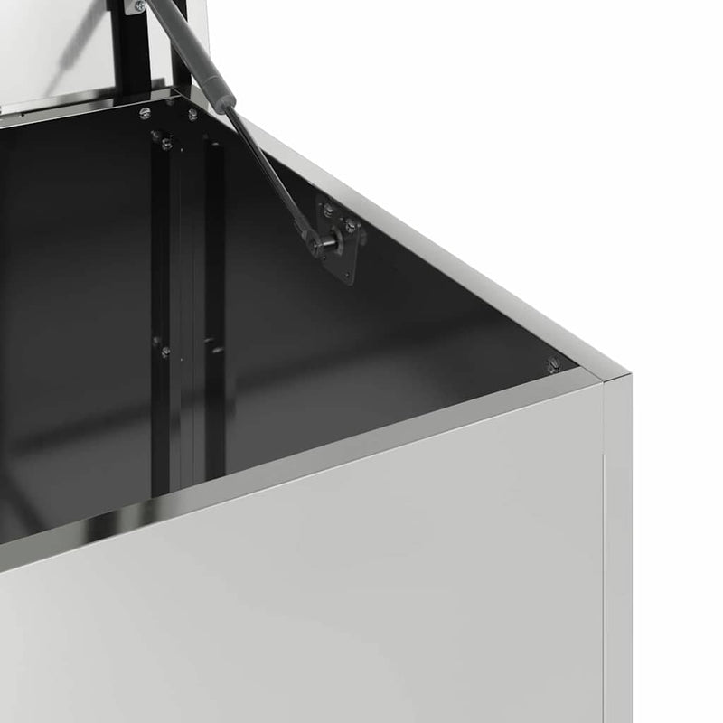 vidaXL Outdoor Storage Box Silver 100 x 50,5 x 50 cm Steel
