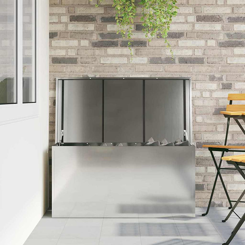 vidaXL Outdoor Storage Box Silver 100 x 50,5 x 50 cm Steel