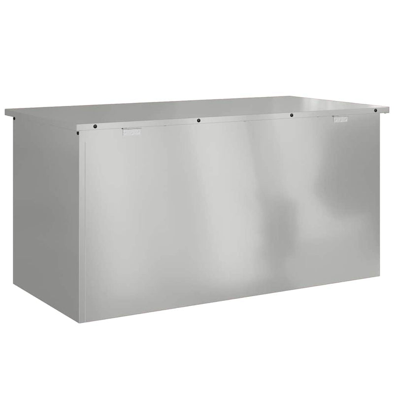 vidaXL Outdoor Storage Box Silver 100 x 50,5 x 50 cm Steel