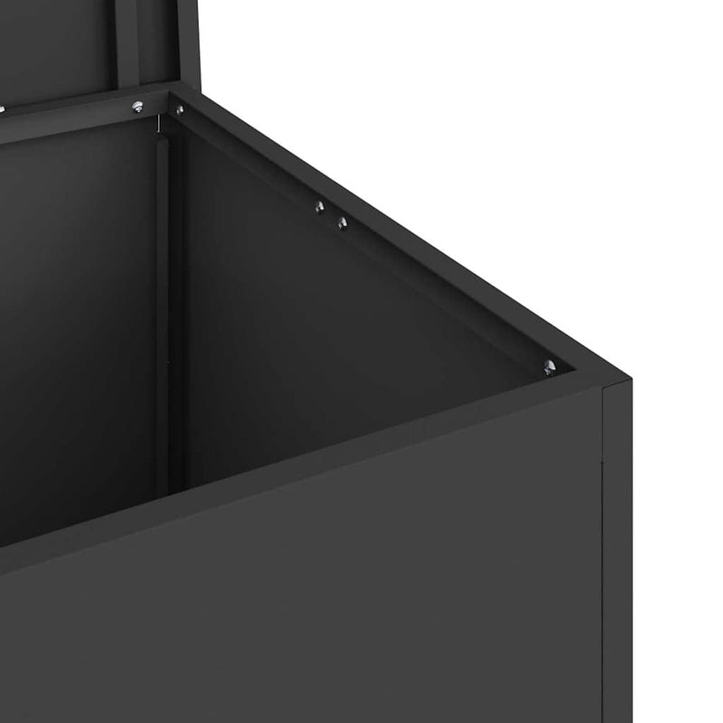 vidaXL Outdoor Storage Box Black 80 x 50,5 x 50 cm Steel