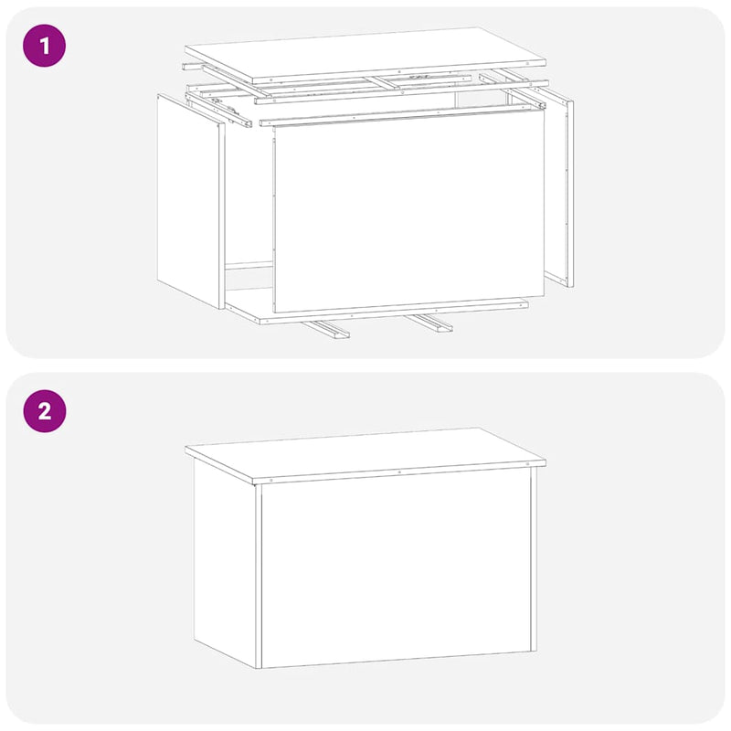 vidaXL Outdoor Storage Box Black 80 x 50.5 x 50 cm Cold-rolled steel